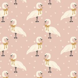 Love Bird Swans in Vintage Rose