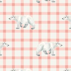 Polar Bear in Pink Plaid