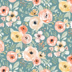 Blooming Garden in Serene Blue