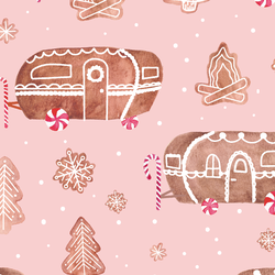Large Gingerbread Campers in Peppermint Pink