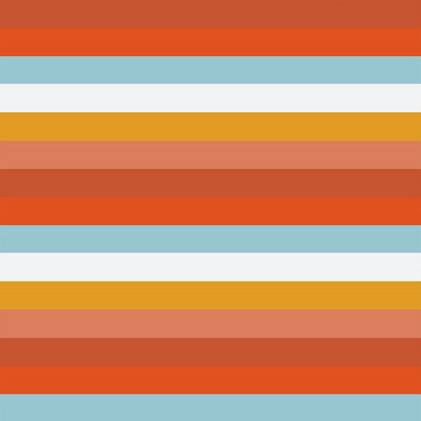 Large Seventies Stripe in Rainbow