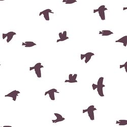 Flock Silhouette in Raisin on White