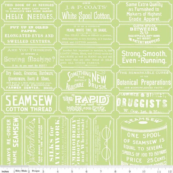 Sewing Labels in Green