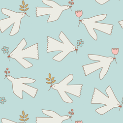 Large Spring Birds in Sky Blue
