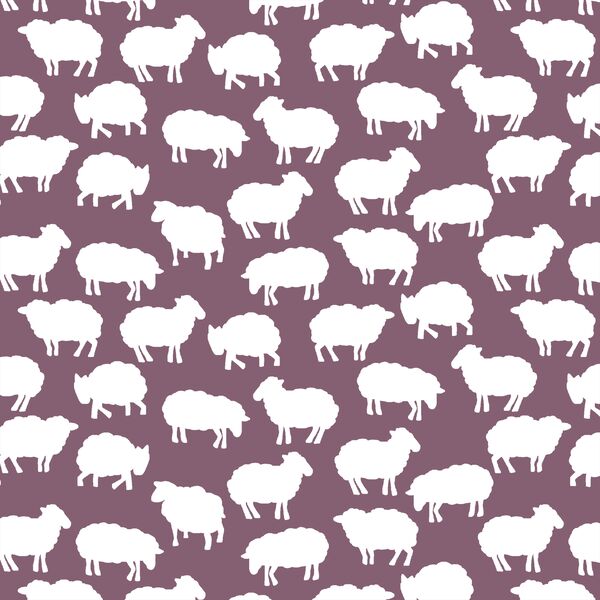 Sheep Silhouette in Mulberry