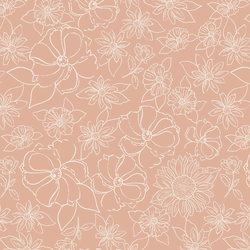 Sketched Floral in Dusky Pink