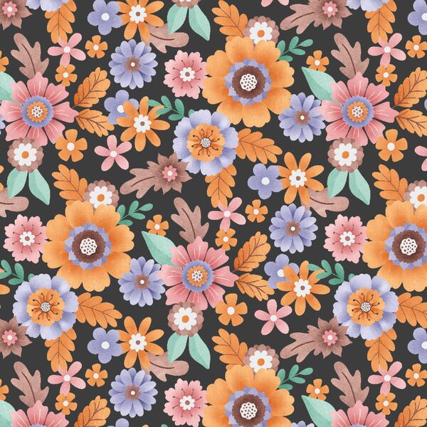 Cute Fall Floral in Onyx