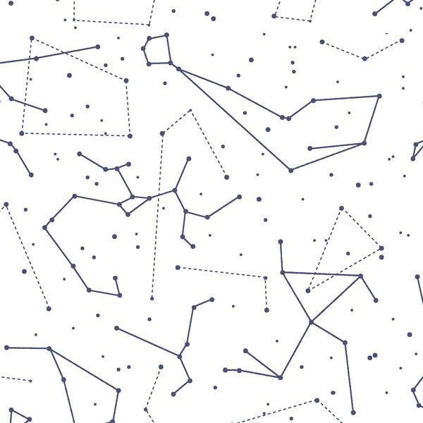 Star Charts in Indigo on White