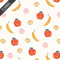 Fruit Salad Snug Flannel in White Linen