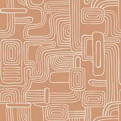 Organic Lines in Cream on Tawny