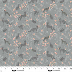 Forest Animals with Flowers in Slate