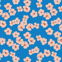 Small Blossoms in Primary Blue