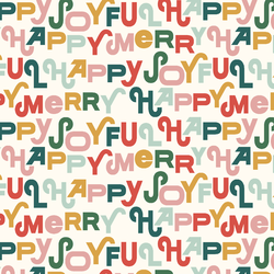 Merry Happy Joyful in Cream