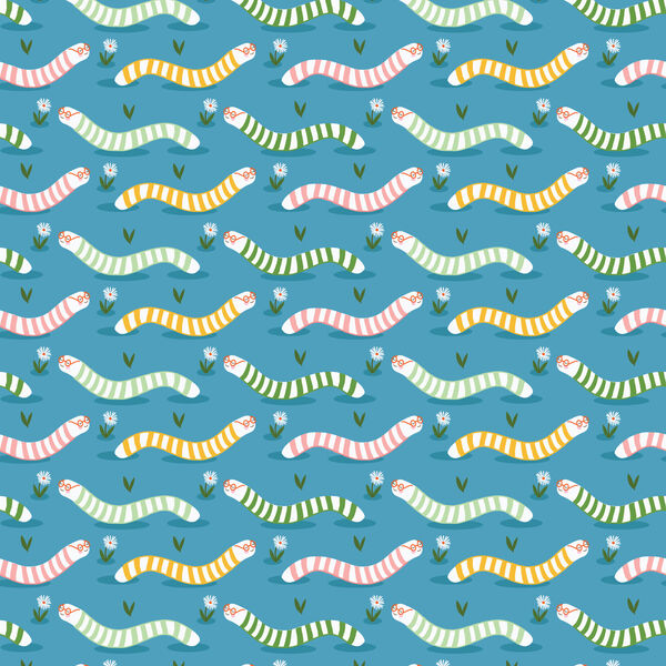 Wise Worms in Dark Turquoise