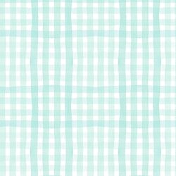 Painted Gingham in Light Turquoise