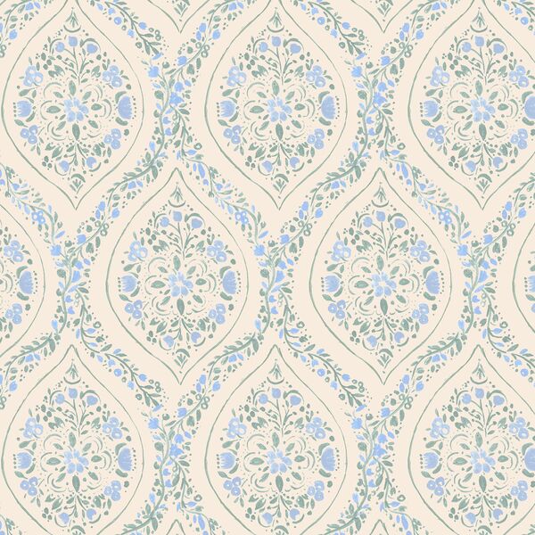 Fleurette Trellis in French Blue