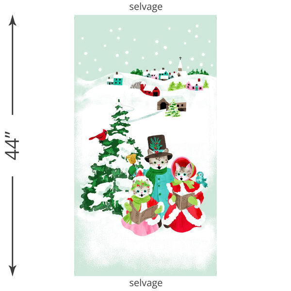 Catmas Carols Panel in Multi