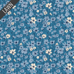 Wildflowers Cotton Lawn in Blue
