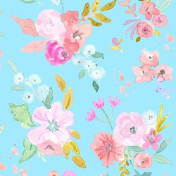 Large May Flowers in Forget Me Not Blue