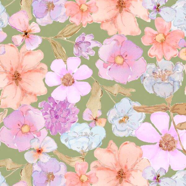 Flower Clippings in Light Olive