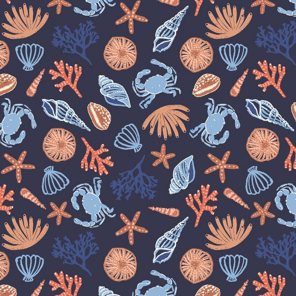 Rock Pools in Evening Navy