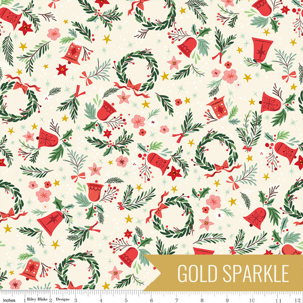 Berries and Boughs in Ivory Sparkle