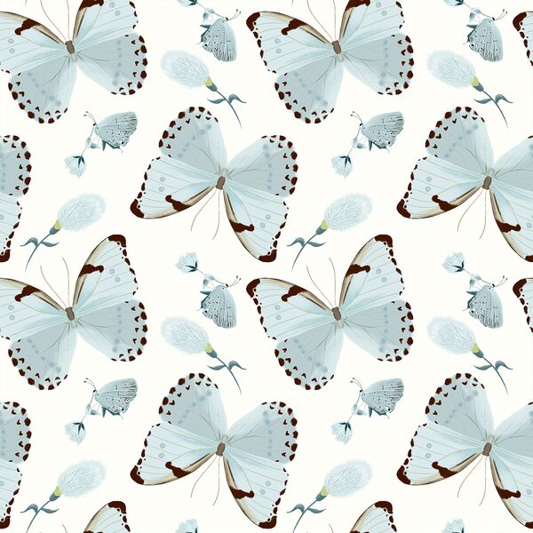 Forest Butterflies in Cream