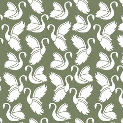 Swan Silhouette in Olive