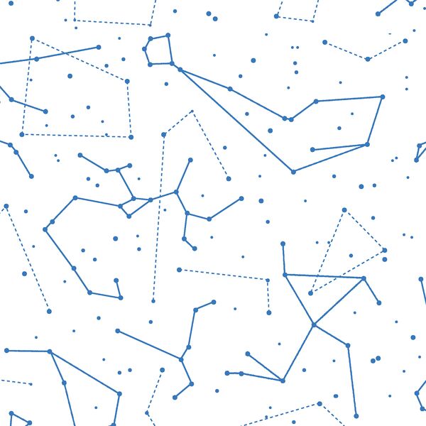 Star Charts in Cerulean on White