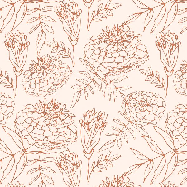 Marigold Sketch in Berry