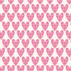Origami Heart in Aurora Pink on Cream