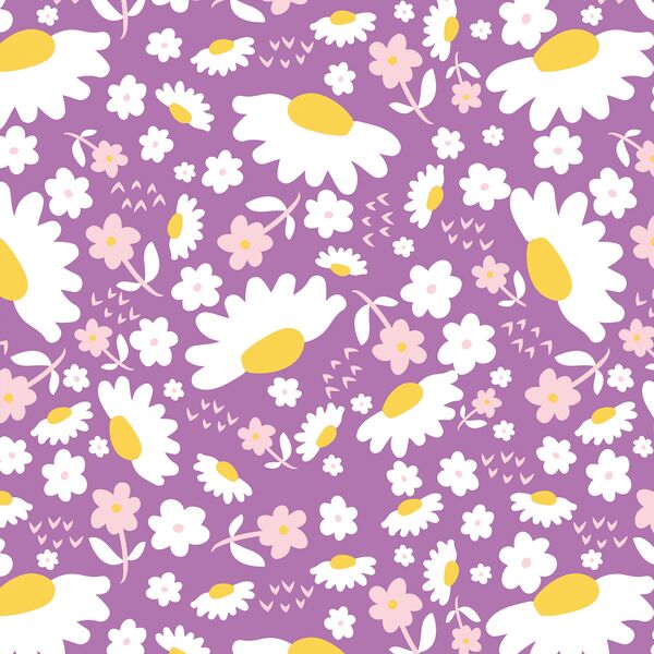Daisies in Light Pink and Violet