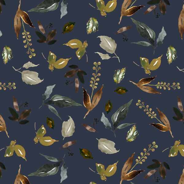 Woodland Foliage in Royal Blue