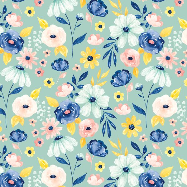 Blithe Floral in Robin