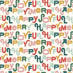 Merry Happy Joyful in Cream