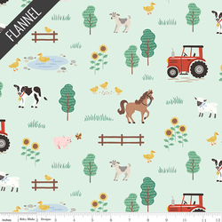 On the Farm Flannel in Mint