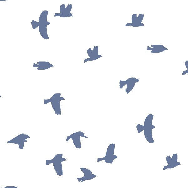 Flock Silhouette in Azurite on White