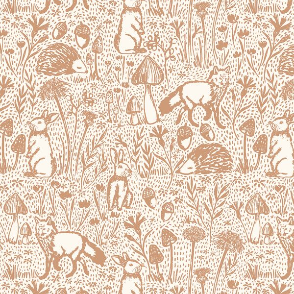 Large Woods of Whimsy in Light Mahogany on Cream
