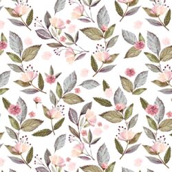 Tossed Floral in White