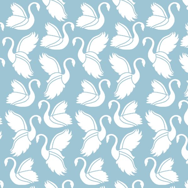 Swan Silhouette in Bluebell