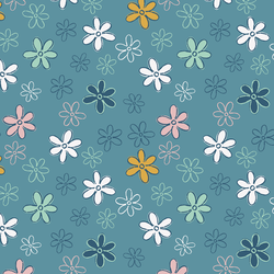 Doodle Flowers in Denim