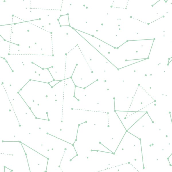 Star Charts in Seaglass on White