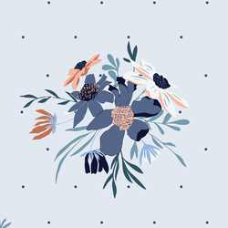 Moonlit Bouquet in Whisper Blue