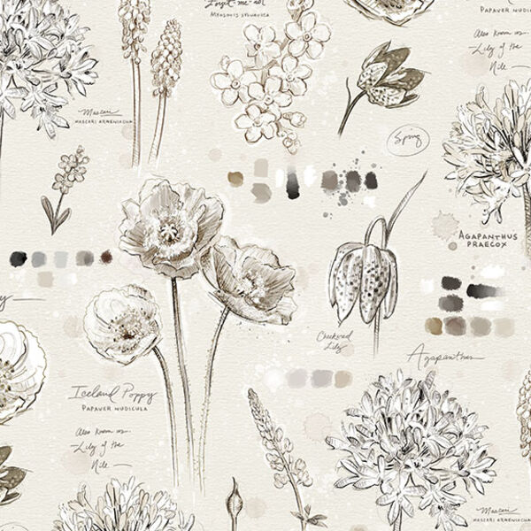 Floral Journal in Cream