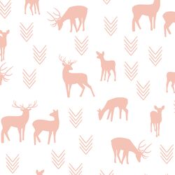 Deer Silhouette in Petal on White