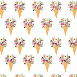 Floral Cone in Rainbow