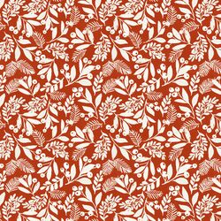 Winter Foliage in Ivory on Cardinal