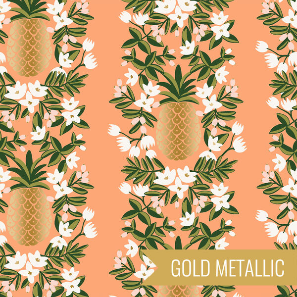 Pineapple Stripe in Peach Metallic