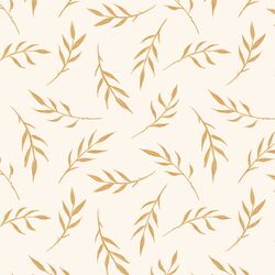 Leaves in Ochre on Cream