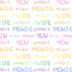 Purrfect Script in Rainbow